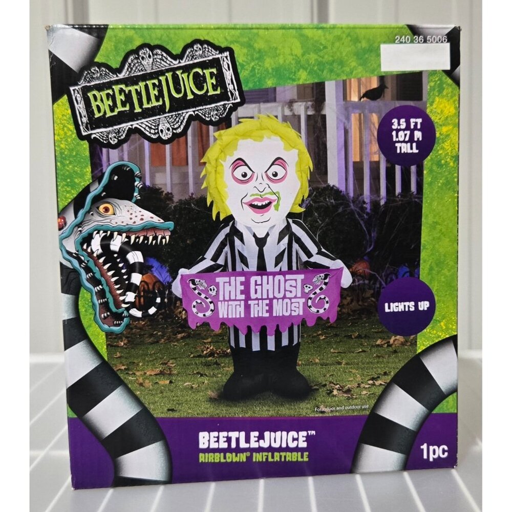 Beetlejuice THE GHOST WITH THE MOST 3.5' Tall Outdoor Inflatable w/ Lights